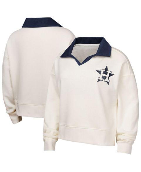 Толстовка Outerstuff White Houston Astros Ballpark Hit Collared V-Neck Pullover для девочек