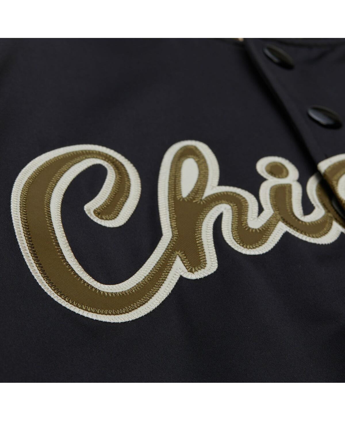 Mitchell & Ness Men'sâ Olive/black Chicago Bulls Clutch Satin Raglan Full-snap Jacket In Black