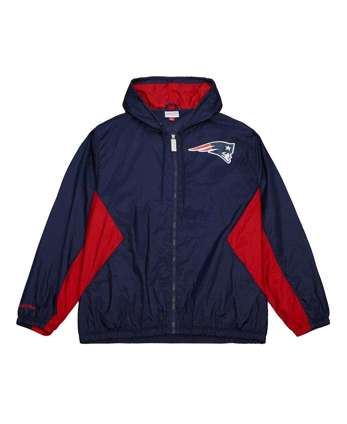 Mitchell & Ness Men's Navy New England Patriots Playmaker Full-zip Windbreaker Jacket In Blue