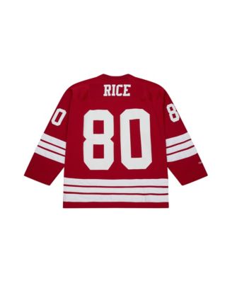Men's Jerry Rice Scarlet San Francisco 49ers Maxed Out Fashion Hockey Jersey