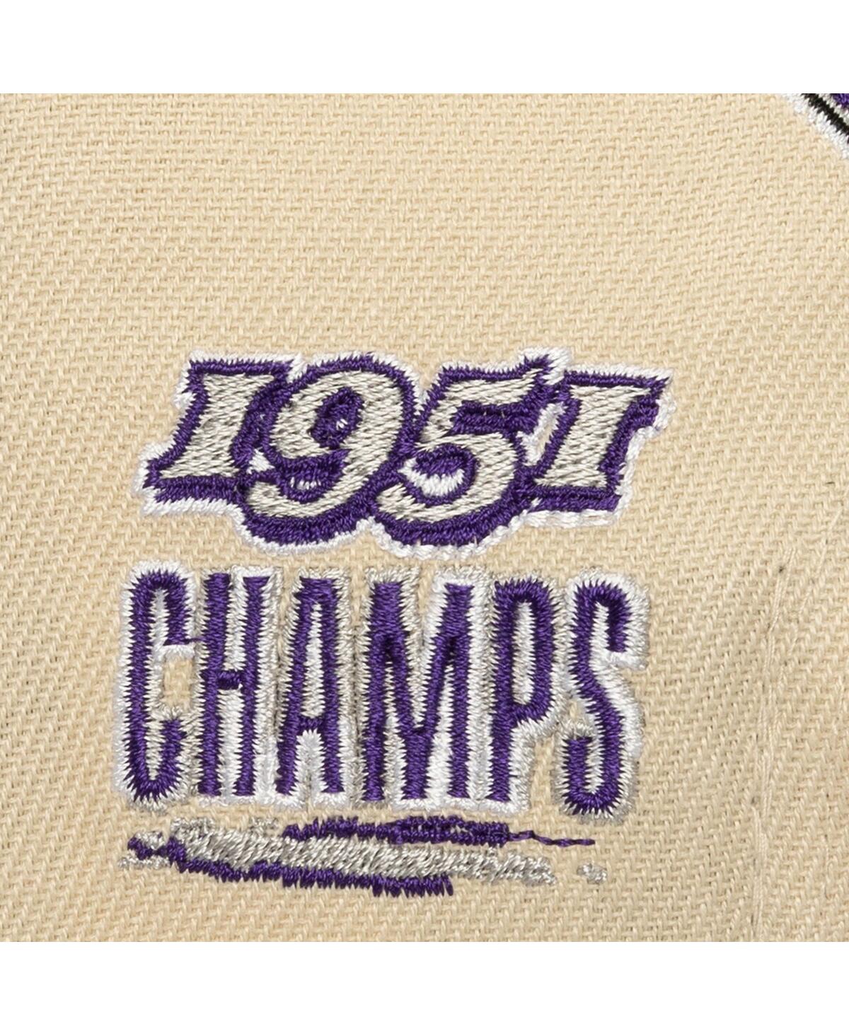 Mitchell & Ness Men'sâ Cream/purple Sacramento Kings Nba Champions Soul Legacy Defined Pro Crown Snapback Hat In Neutral