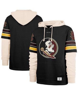 '47 Brand - Men's Black Florida State Seminoles Split Zone Cornerback Lacer Pullover Hoodie