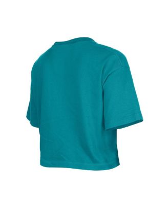 Girls Aqua Miami Dolphins Flip Sequin Boxy T-Shirt