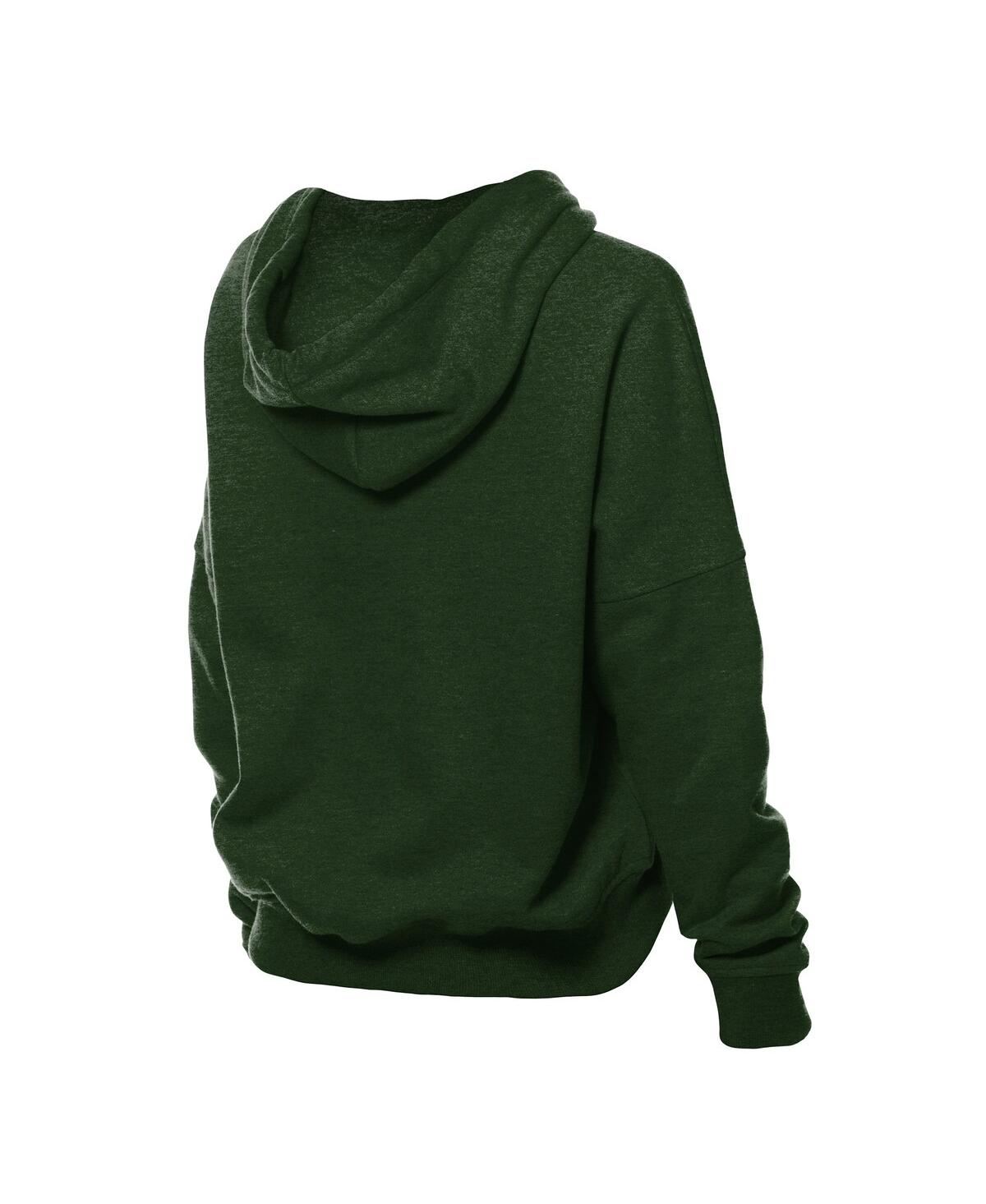 New Era Women's Green Green Bay Packers Throwback Boxy Hoodie Sweatshirt In Green