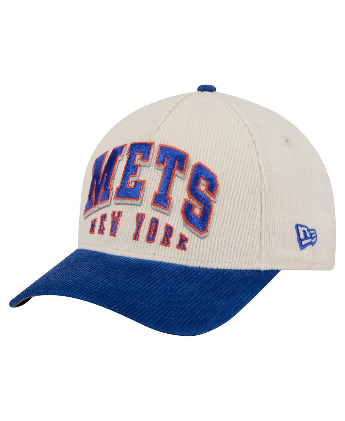 New Era Men's Cream/royal New York Mets Sided Corduroy 9forty A-frame Adjustable Hat In Multi
