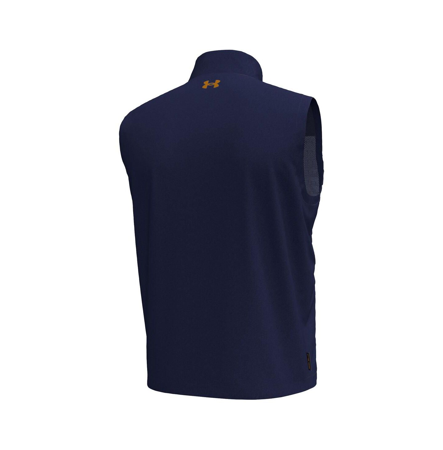 Мужской жилет Under Armour Navy Notre Dame Fighting Irish Drive Pro Storm Full-Zip Sweater Vest — фото 2