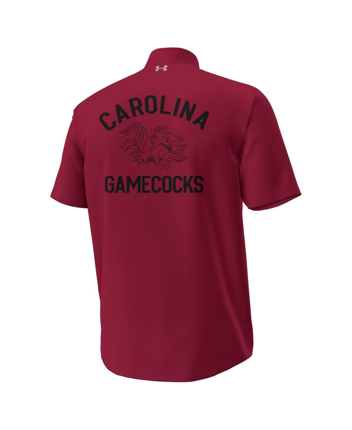 Under Armour Men's Garnet South Carolina Gamecocks Gameday Armourfuse Camp Button-up Shirt In Burgundy