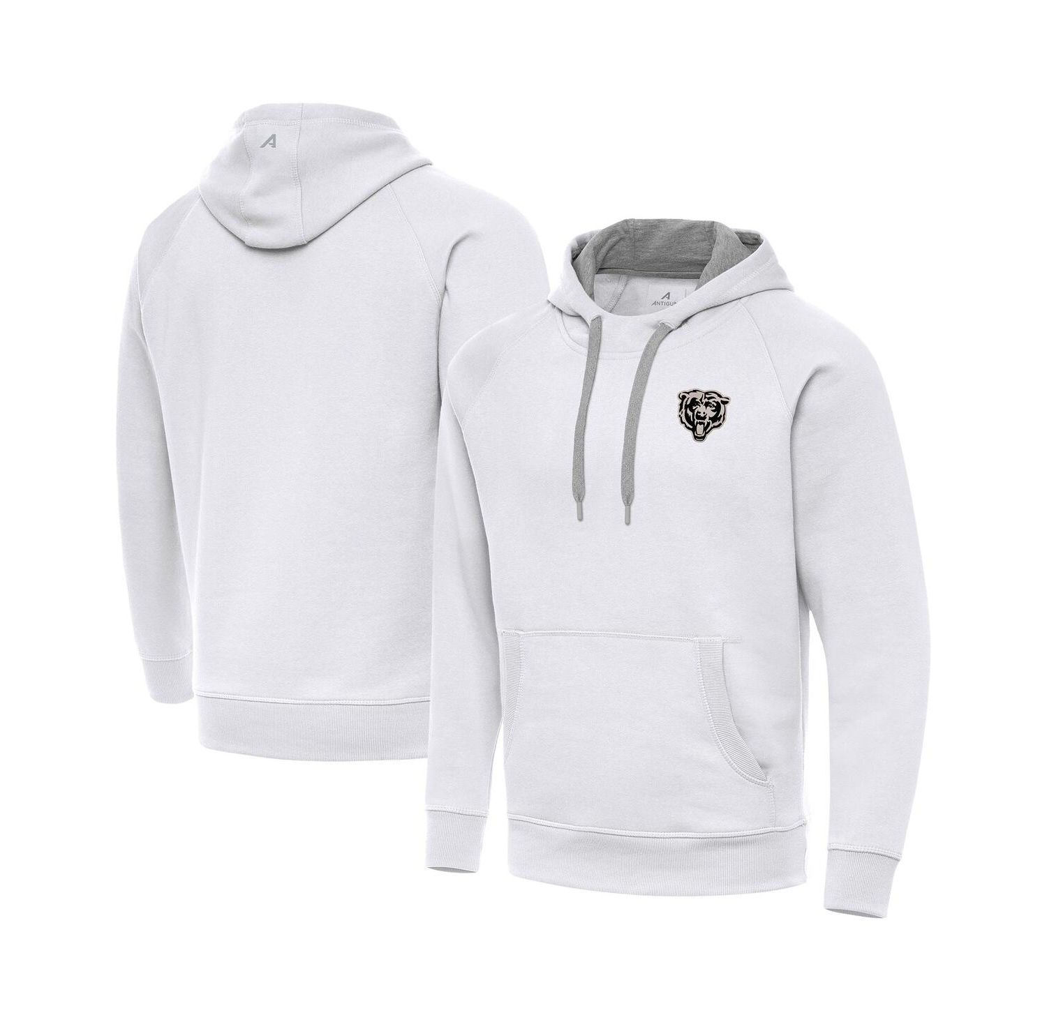 Men's White Chicago Bears Brushed Carbon Victory Pullover Hoodie