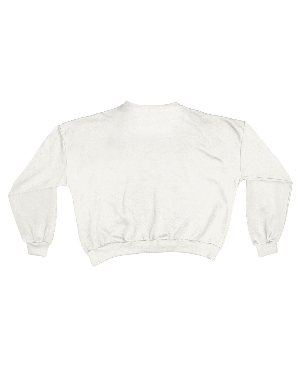 Pressbox Women's White Michigan Wolverines Oversized Janice Retro Waist-length Sweatshirt In White