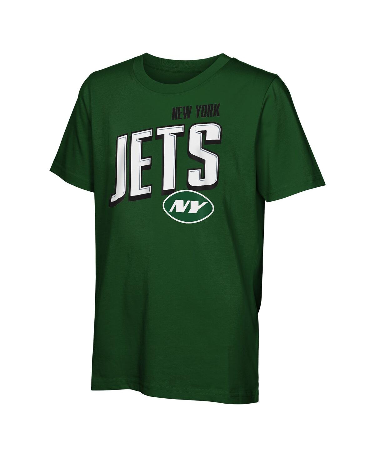 Outerstuff Big Boys And Girls New York Jets The Mix Combo T-shirt Set In Green