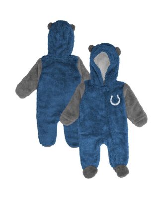 Outerstuff - Baby Boys and Girls Royal Indianapolis Colts Stay Napping Fleece Bunting Full-Zip Sleeper