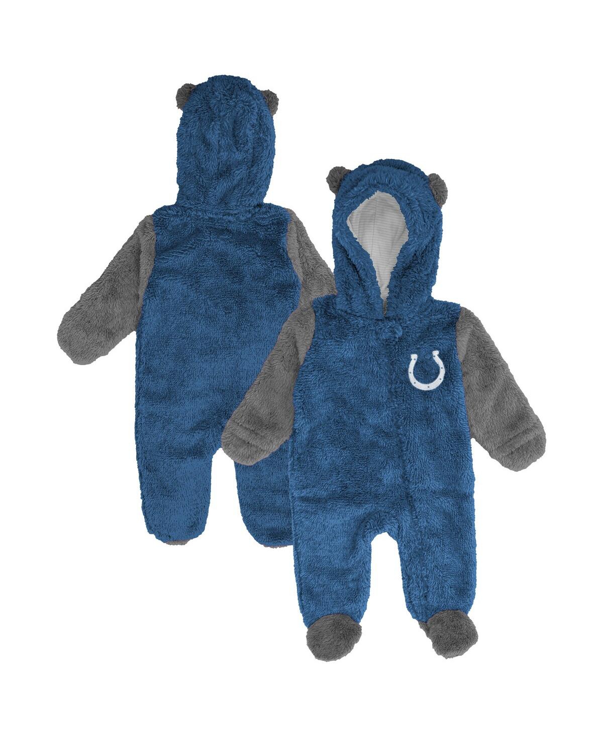 Outerstuff Baby Boys and Girls Royal Indianapolis Colts Stay Napping Fleece Bunting Full-Zip Sleeper