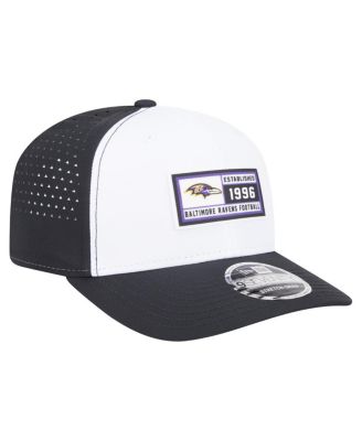 Men's White/Black Baltimore Ravens Established Patch 9SEVENTY Adjustable Hat