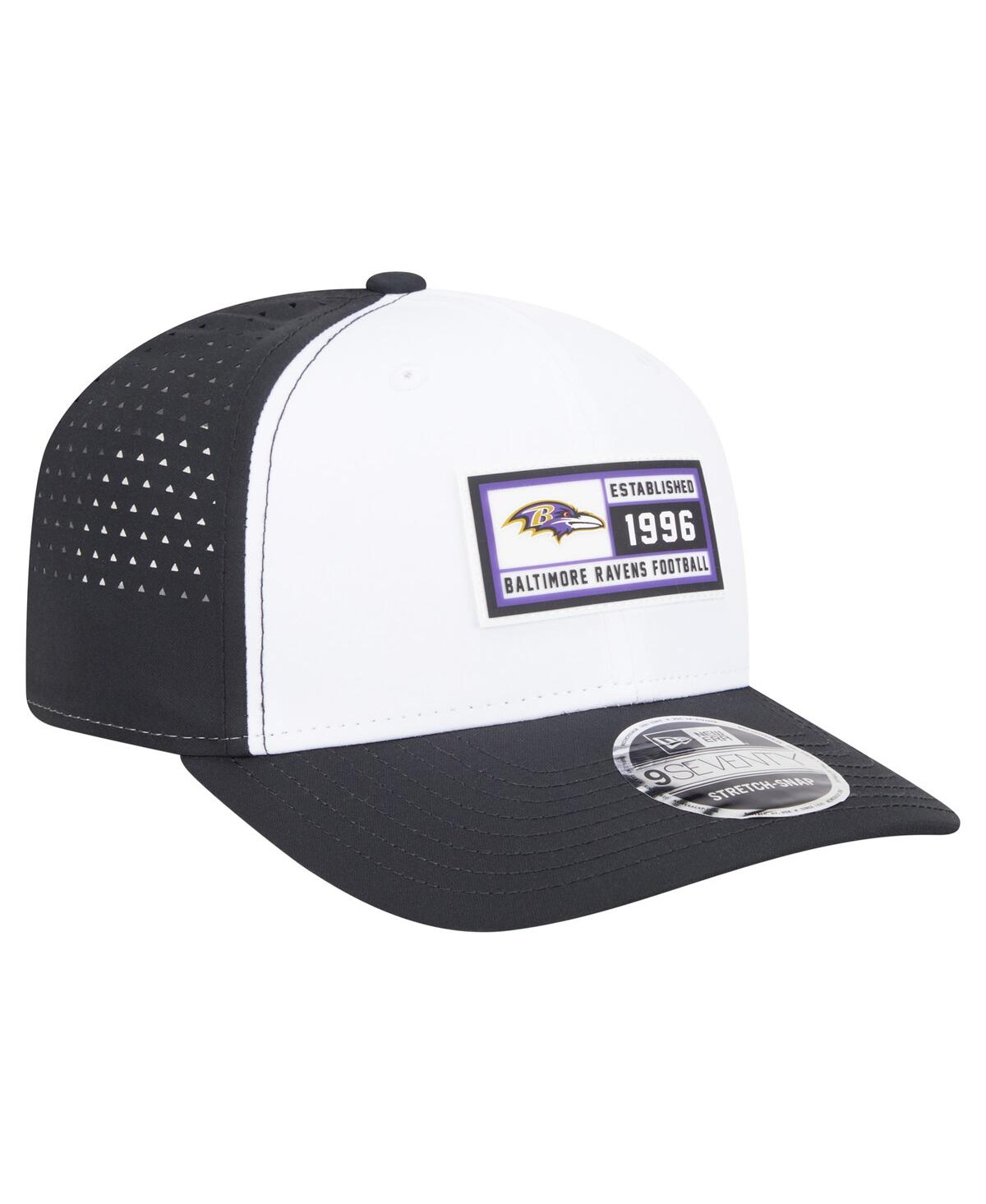 New Era Men's White/black Baltimore Ravens Established Patch 9seventy Adjustable Hat In Multi