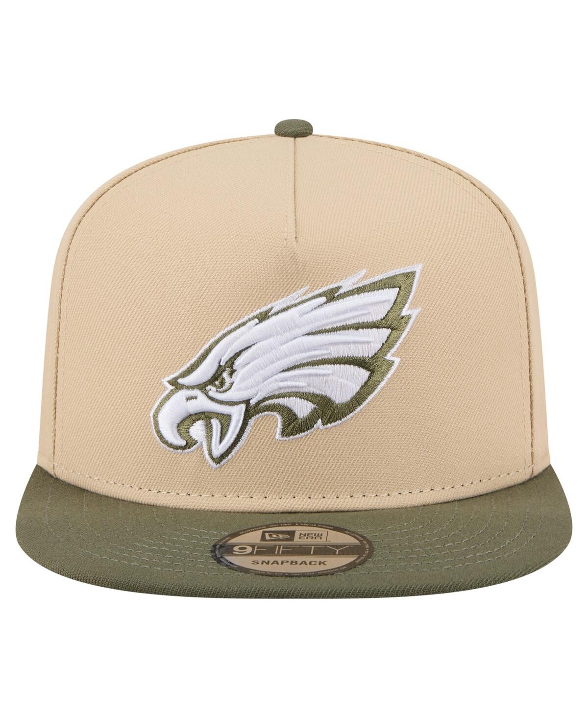 New Era Men's Khaki/olive Philadelphia Eagles Color Pack A-frame 9fifty Snapback Hat In Neutral