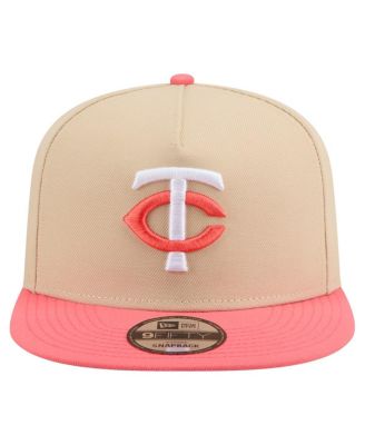 Men's Light Beige/Coral Minnesota Twins Color Pack A-Frame 9FIFTY Snapback Hat