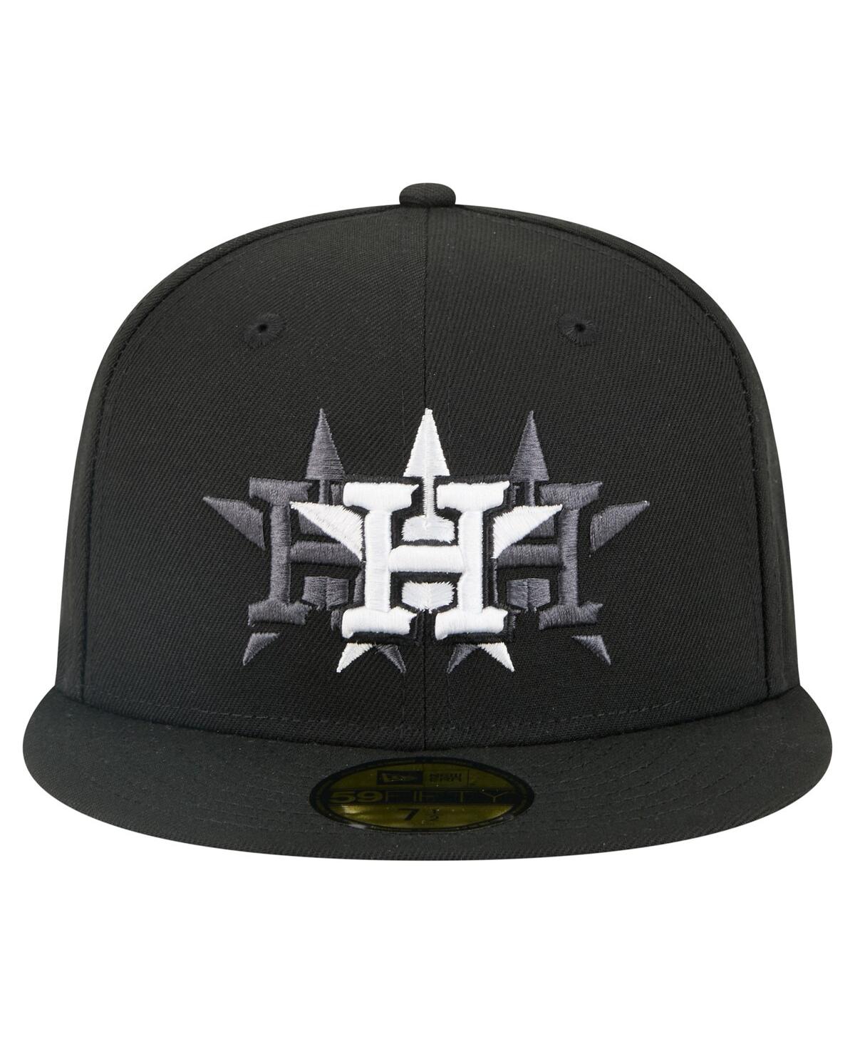 New Era Men's Black Houston Astros Tri-hit 59fifty Fitted Hat In Black