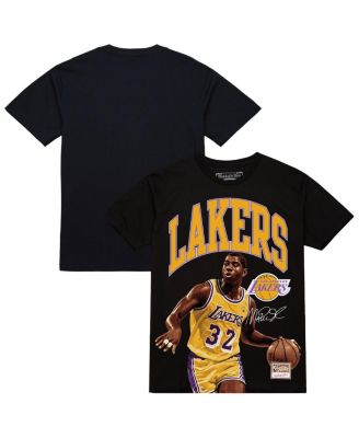 Mitchell & Ness - Men's&nbsp;Magic Johnson Black Los Angeles Lakers Hardwood Classics Player Arch T-Shirt