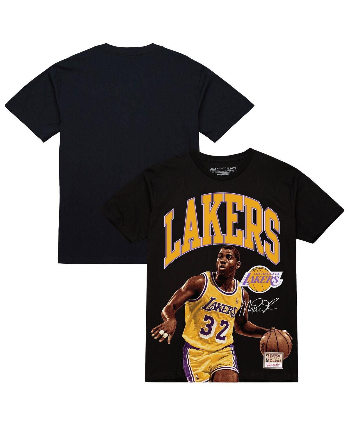 Мужская футболка Magic Johnson Black Los Angeles Lakers Hardwood Classics Player Arch от Magic Johnson.