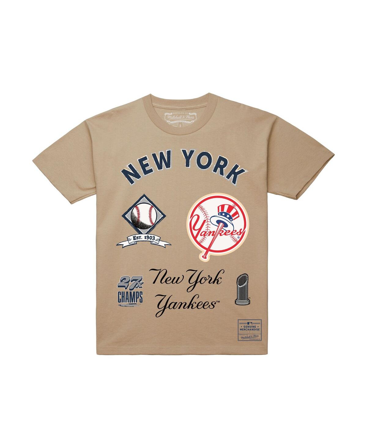 Mitchell & Ness Men'sâ Cream New York Yankees Legacy Defined T-shirt In Neutral