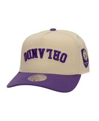 Mitchell & Ness - Men's Cream/Purple Orlando City SC Upside Down Pro Pinch Snapback Hat