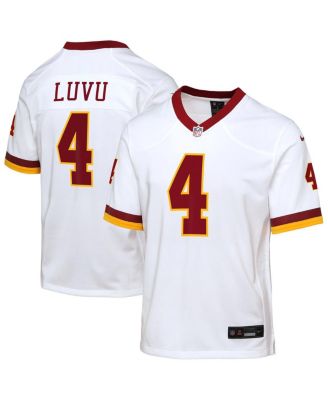 Nike - Big Boys and Girls Frankie Luvu White Washington Commanders Game Super Bowl Era Jersey