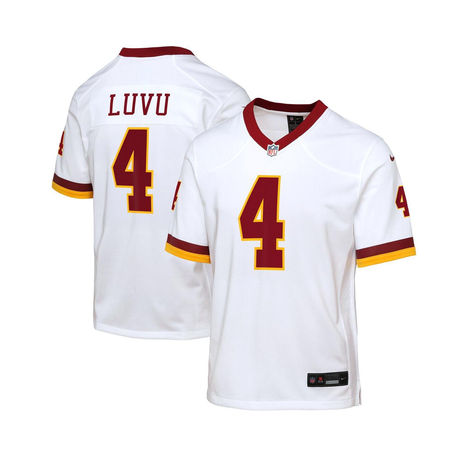 Big Boys and Girls Frankie Luvu White Washington Commanders Game Super Bowl Era Jersey