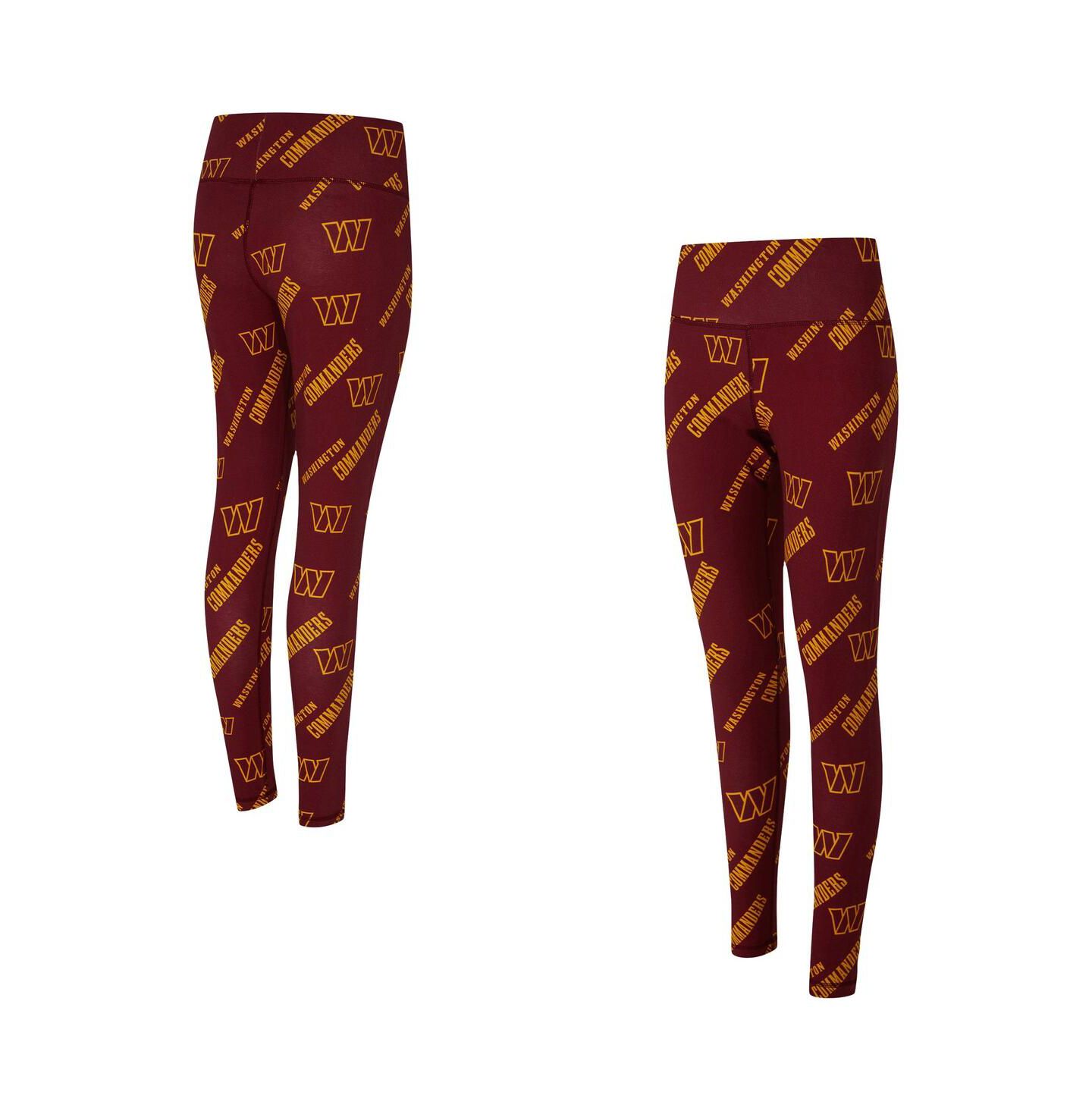 Женские леггинсы Concepts Sport Burgundy Washington Commanders Mosaic Allover Print — фото 1