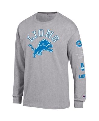 Men's Heather Gray Detroit Lions Seal Long Sleeve T-Shirt
