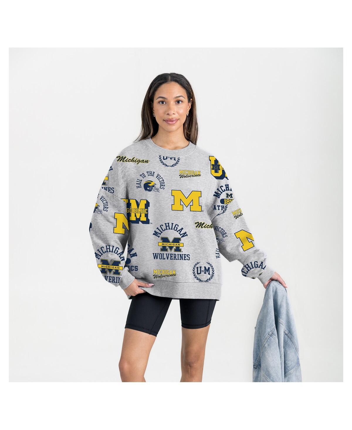 Gameday Couture Women's Gray Michigan Wolverines Always On Repeat Fleece Sweatshirt In Multi