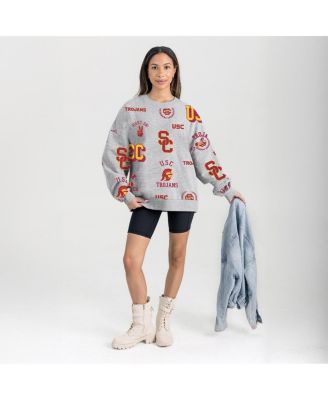 Women's Gray USC Trojans Always on Repeat Fleece Sweatshirt