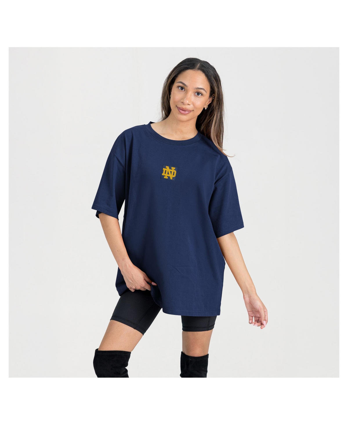 Gameday Couture Women's Navy Notre Dame Fighting Irish Oversized Back At Ya T-shirt In Blue