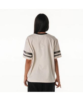 Women's Cream Philadelphia Eagles Vintage Drop Shoulder Oversized Boyfriend T-Shirt