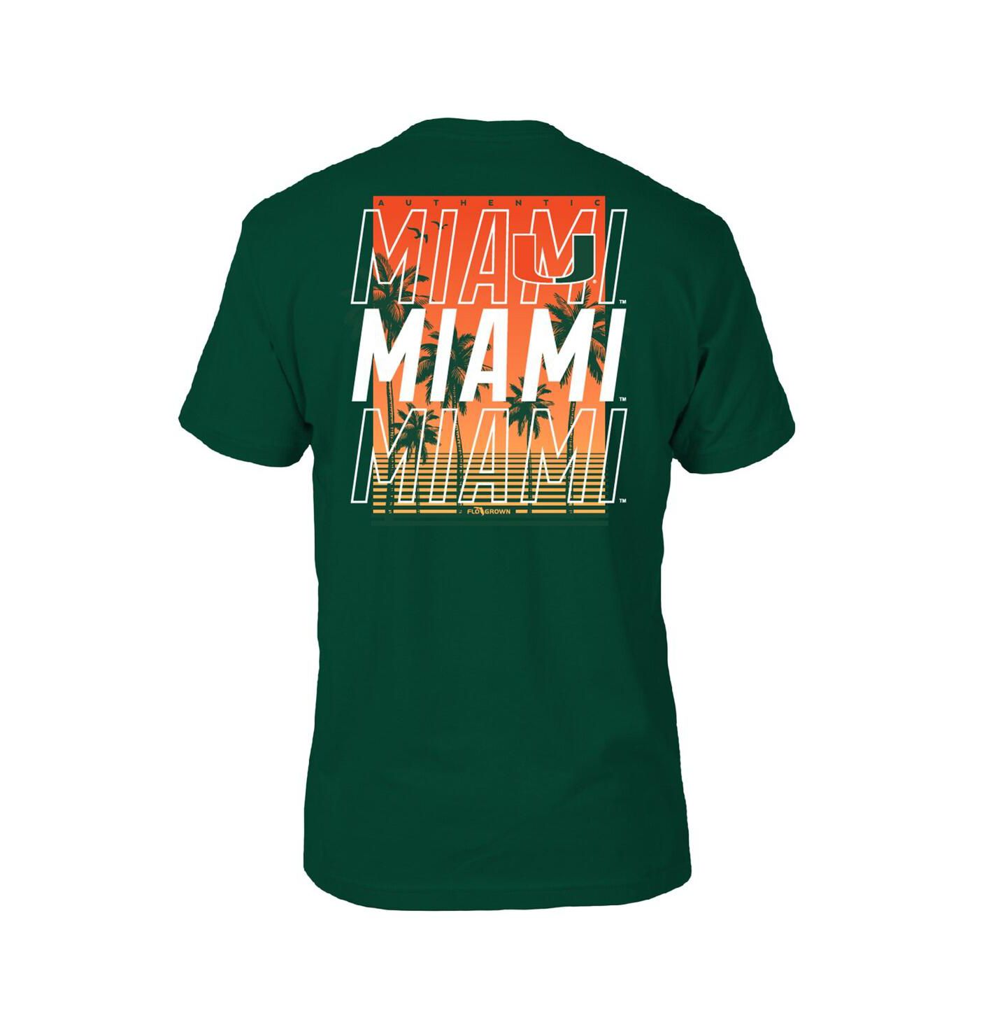 Мужская футболка FLoGrown Green Miami Hurricanes Repeat Poster — фото 3