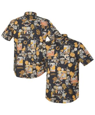 Reyn Spooner - Men's Black San Diego Padres Día De Los Muertos Performance Full-Button Aloha Shirt
