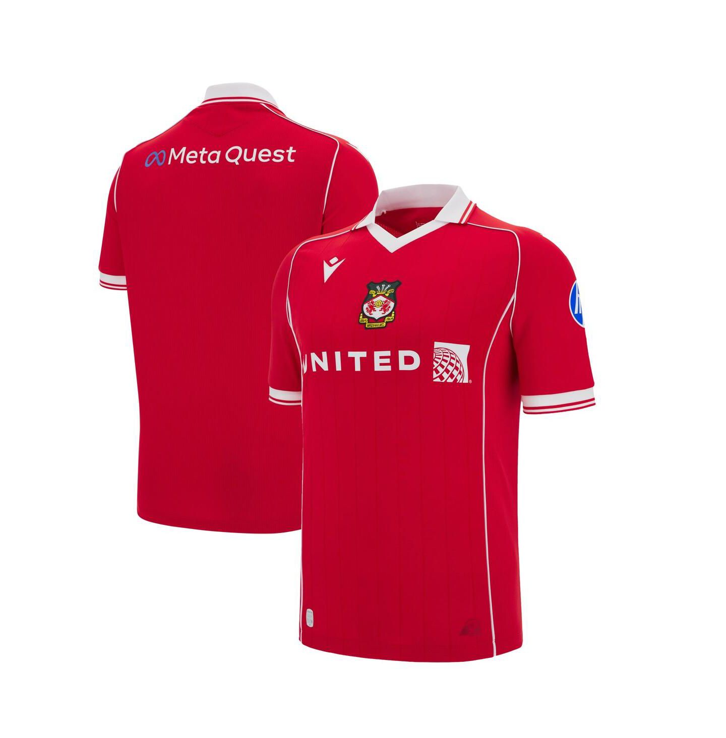 Мужской топ Macron Red Wrexham 2025/26 Home Replica Jersey — фото 1