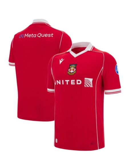 Мужской топ Macron Red Wrexham 2025/26 Home Replica Jersey