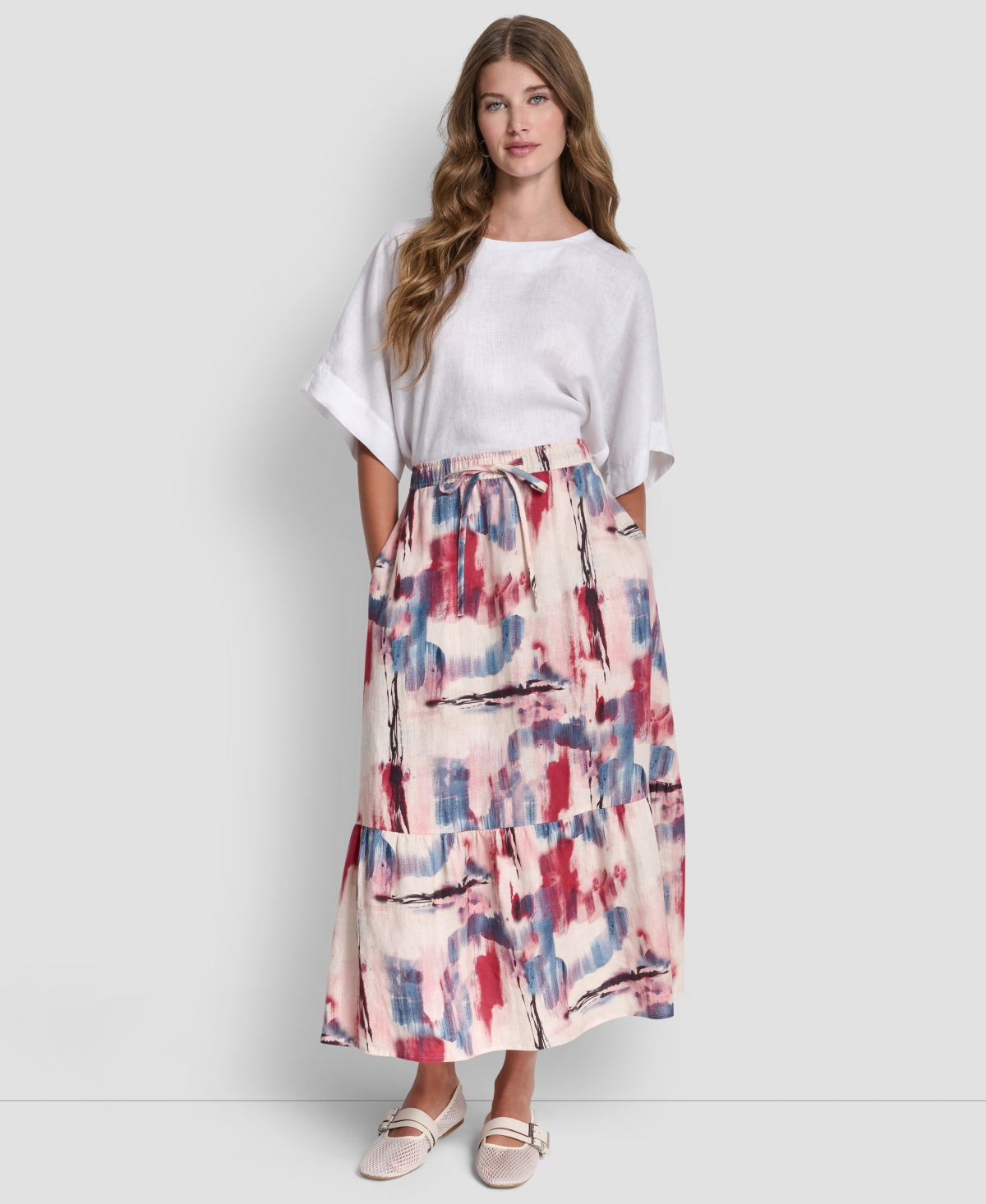 Dkny Women's Printed A-Line Pull-On Skirt