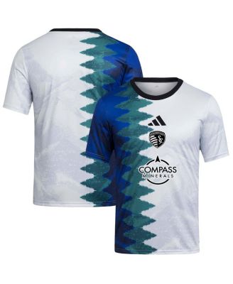 adidas - Big Boys and Girls White Sporting Kansas City 2025 Gaming AEROREADY Pre-Match Jersey