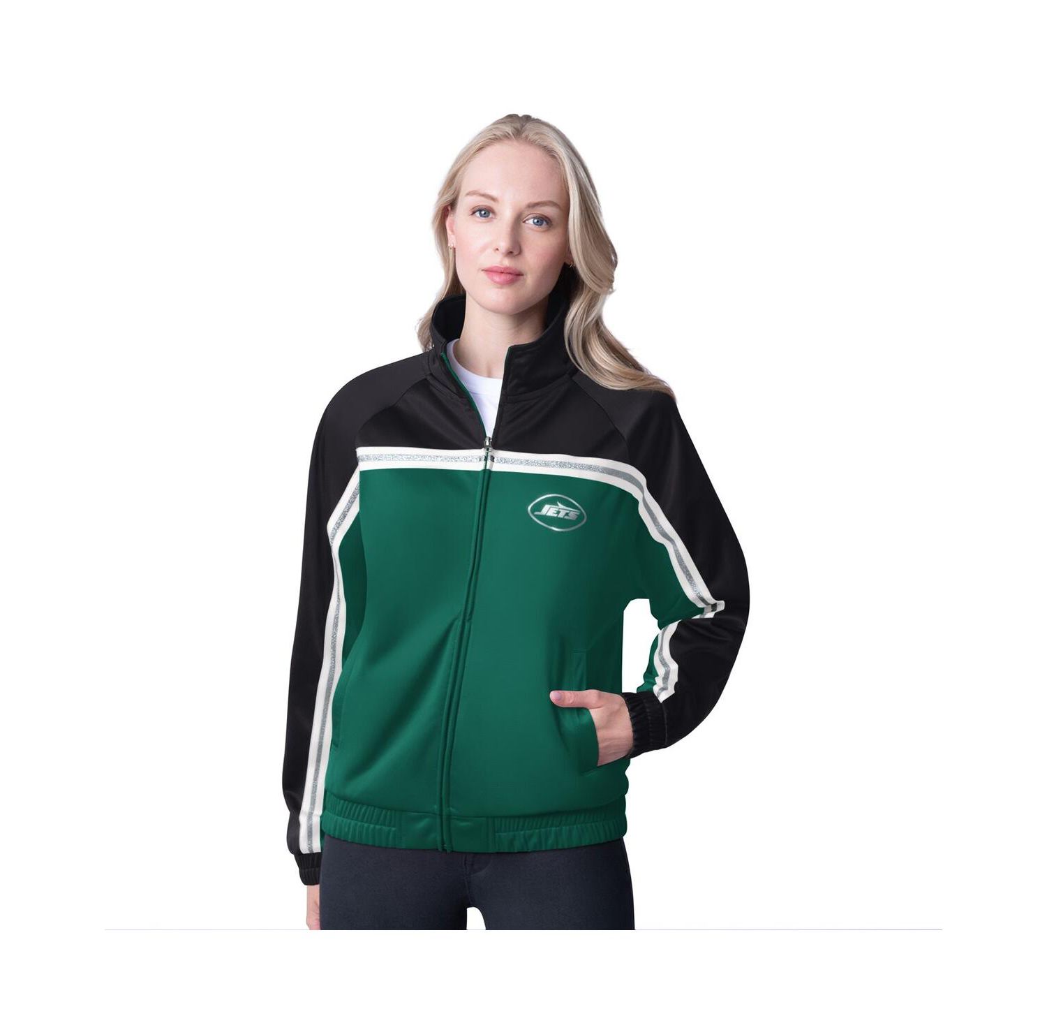 Women's Green New York Jets Post Game Full-Zip Track Jacket