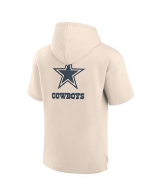 Men's Cream Dallas Cowboys Elements Future Ground Lettering Short Sleeve Pullover Hoodie