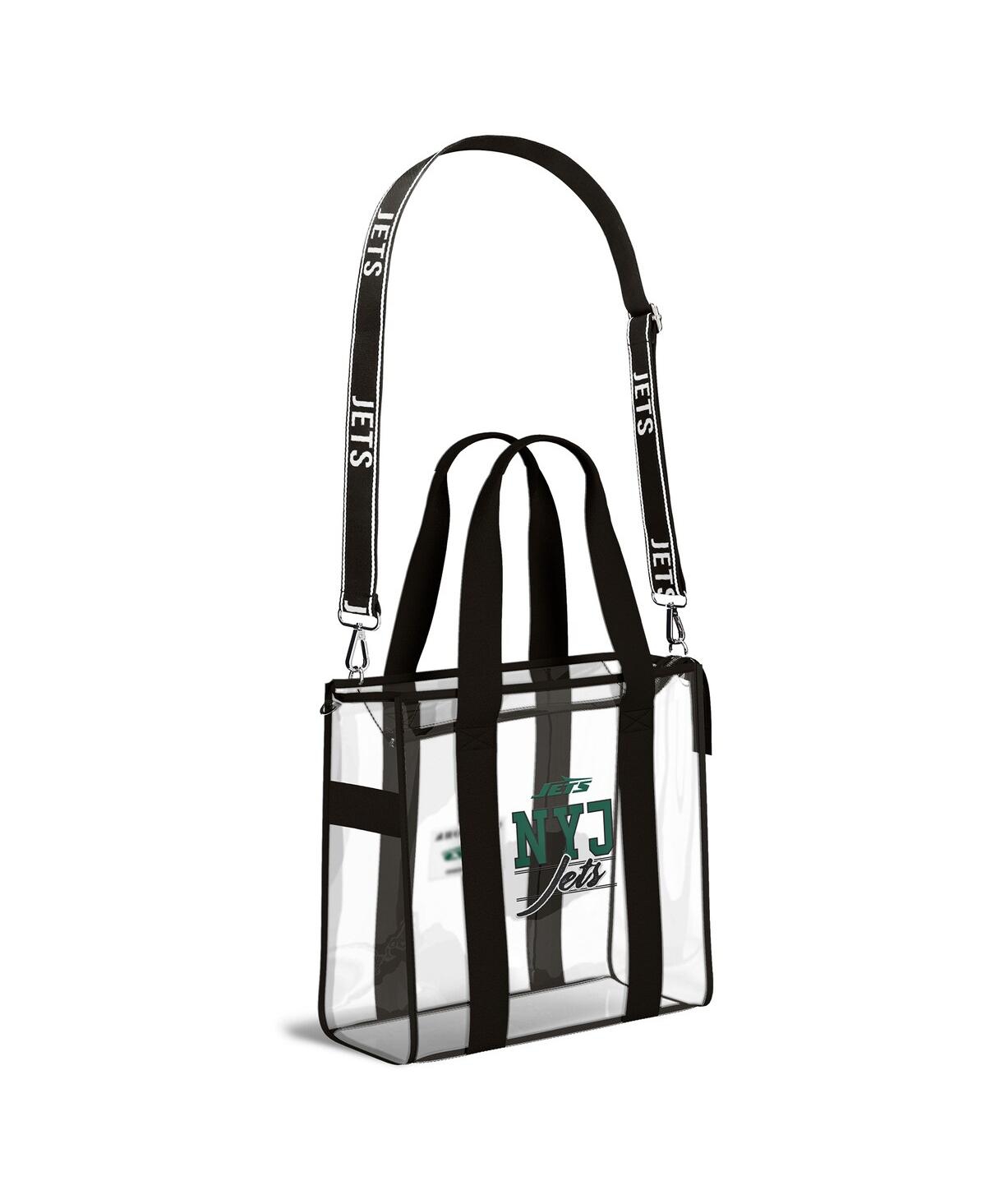 Wear By Erin Andrews New York Jets Stadium Team Color Trim With Tote Bag In Transparent