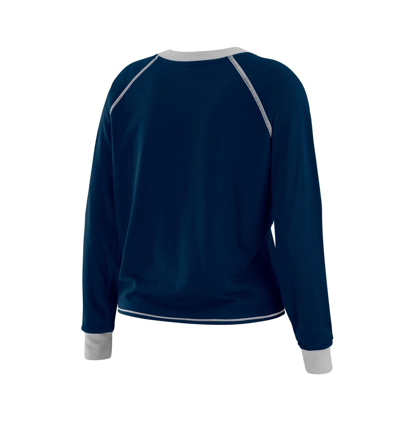 Женский топ WEAR by Erin Andrews Navy/ Dallas Cowboys Tie-Front Long Sleeve — фото 3