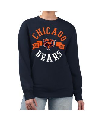 G-III 4Her by Carl Banks - Women's Navy Chicago Bears Large Team Graphic Fleece Pullover Sweatshirt