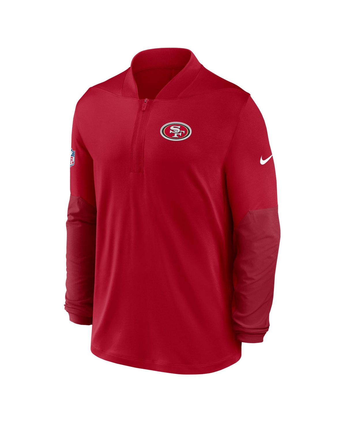 Nike Men's Scarlet San Francisco 49ers Sideline Dri-fit Half-Zip Pullover Hoodie