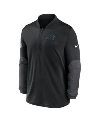 Men's Black Carolina Panthers Sideline Dri-FIT Half-Zip Pullover Hoodie