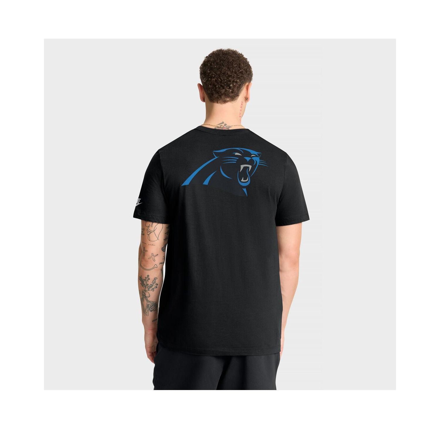 Men's Black Carolina Panthers Rewind Front and Back Hit Essential T-Shirt