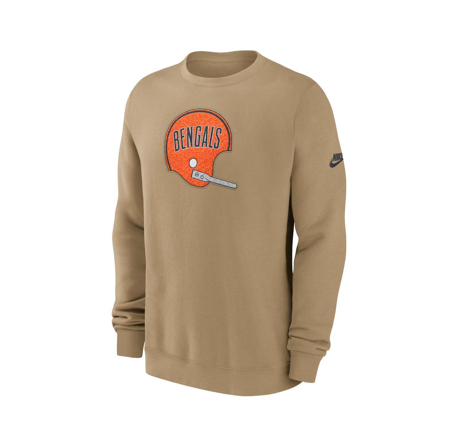 Men's Tan Cincinnati Bengals Swing Pass Rewind Club Pullover Sweatshirt