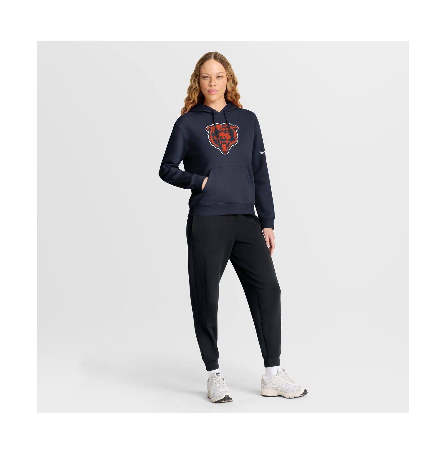 Женское худи Nike Navy Chicago Bears Club Fleece Pullover — фото 3