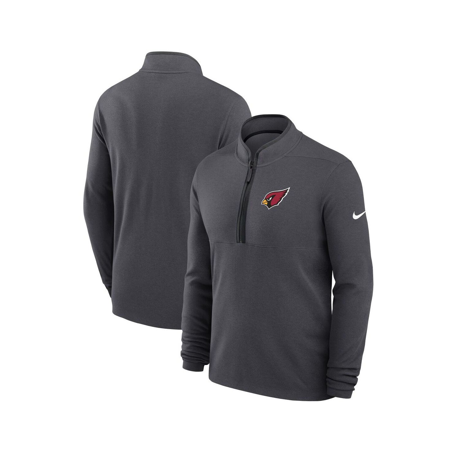 Men's Anthracite Arizona Cardinals Lightweight Victory Dri-FIT Half-Zip Pullover Hoodie